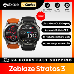 Zeblaze Stratos 3 Premium GPS Smart Watch Ultra HD AMOLED Display with Hi-Fi Bluetooth Calls