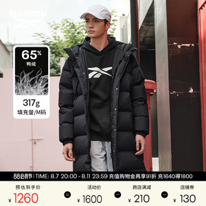 Reebok锐步23年秋冬男女JKT/DOWN长款保暖羽绒服 运动休闲款